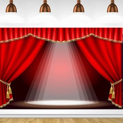 Theater Stage Interior Party Backdrop Curtains Photo Background Banner Props