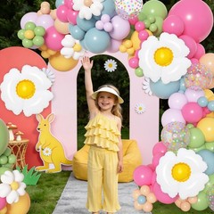 168Pcs Daisy Balloon Arch Garland Kit, Pink Green Blue Yellow Purple Confetti…