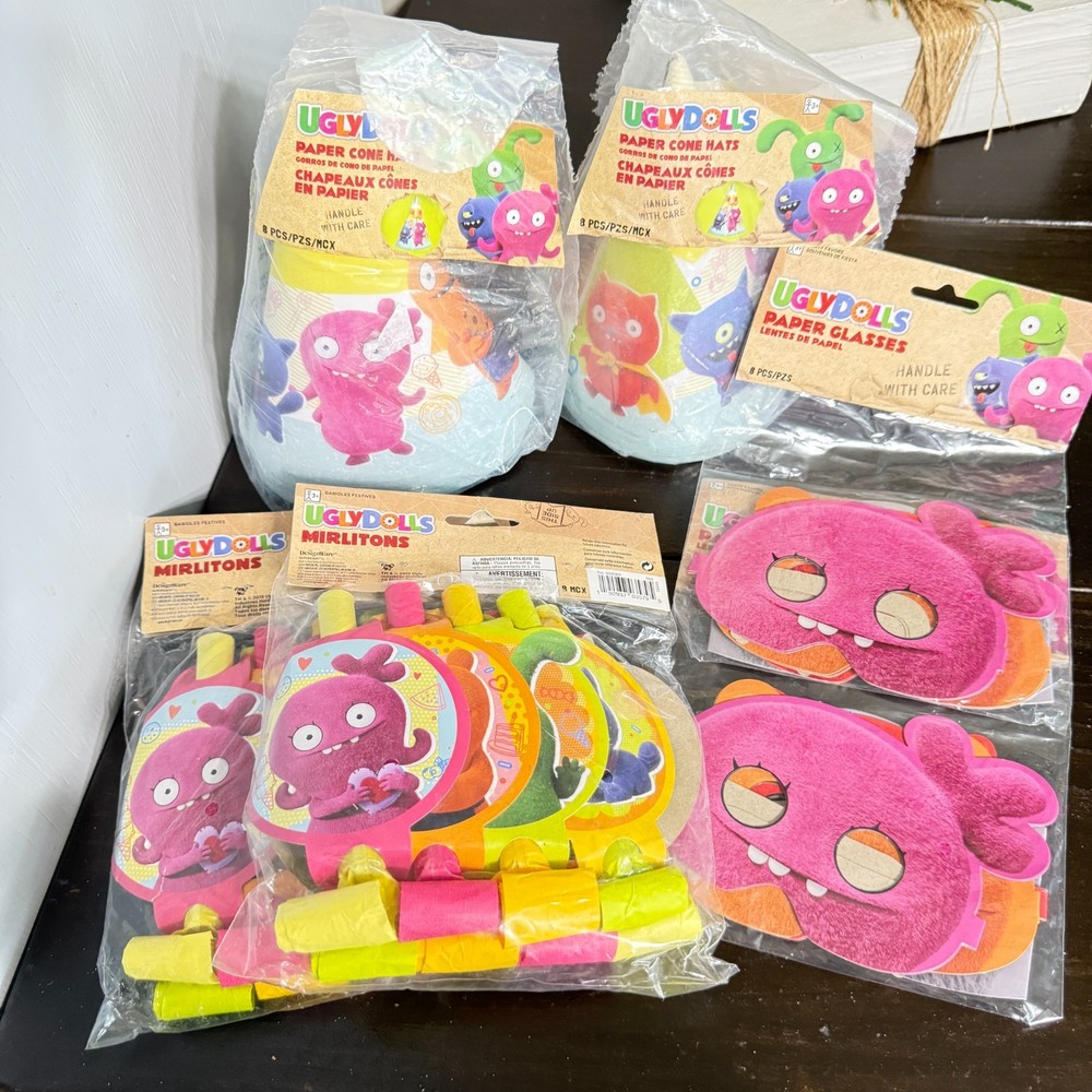 Ugly Dolls Birthday Party Supplies Decor Hats Blowers Masks Package NEW 6 Packs