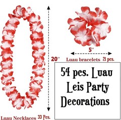 Moon Boat 54pcs Hawaiian Leis Party Props Decoration necklace bracelet flowers