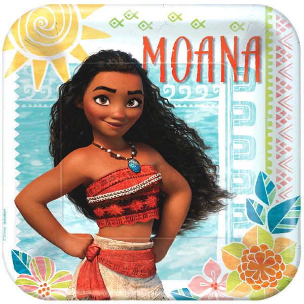 Moana Disney Princess Square Lunch Plate and Napkin Happy Birthday Party Pack