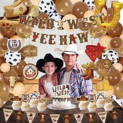 Western Party Decorations – 120PCS cowboy party decorations, Swirls Wild West…