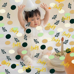 200Pcs Greenery Baby Shower Confetti Scatter Decorations with Eucalyptus, Sage G