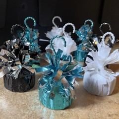 Set of 8 Balloon Weights Turquoise Teal Blue Black White Party CenterpieceAnchor