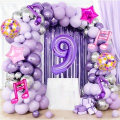 9Pcs Kpop Decorations – Kpop Music Balloons Purple Music Note Balloons for K …