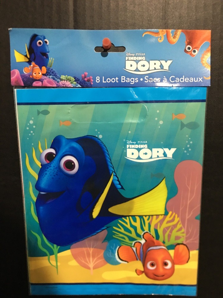 Disney Pixar Finding Dory 8 Loot Goody Treat Bags 9” X 7.5” New
