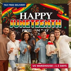 Happy Juneteenth Backdrop Banner 71 x 43 Inch June 19th Freedom Day Background P