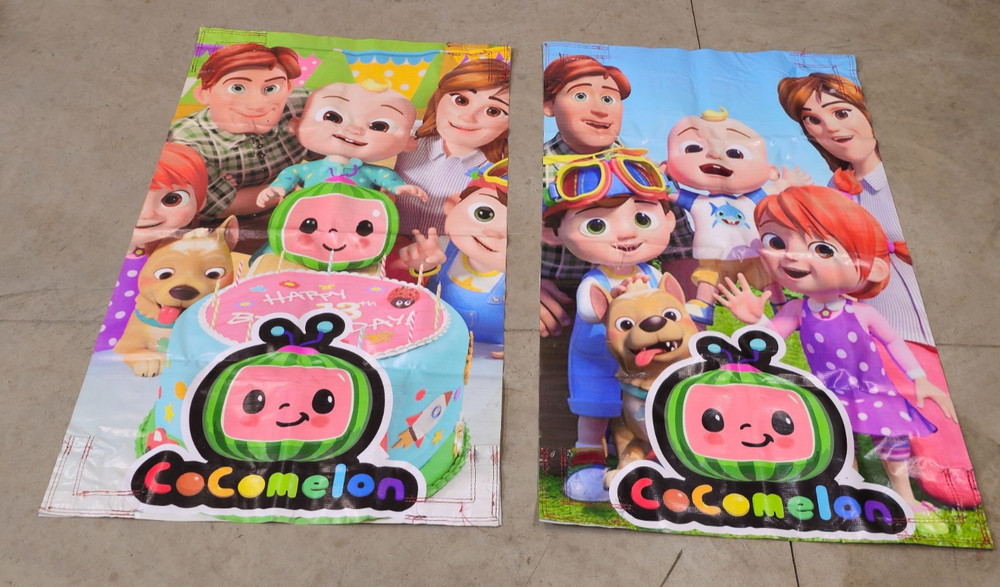 Cocomelon 51″ X 29″ Happy Birthday Backdrop Banner Poster Hook Loop Back