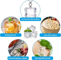 Fake Ice Cubes,50 pcs 0.7″ Realistic Clear Plastic Fake Ice,Acrylic Decorative