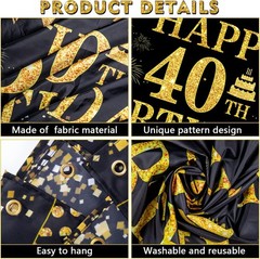 40th Birthday Decorations for Men Women – Happy 40th Birthday Banner Decorati…
