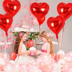 24 Globos De Aluminio Corazones Rojo 18 Inches Para San Valentín Mi Novia Mujer