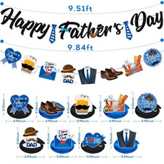 Happy Father’s Day Banner Decorations and Ceiling Hanging Swirls for Party, Love