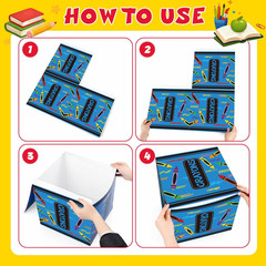 6 Pcs Back to School Decorations Box First Day of School Party Decor 11.8» Cray