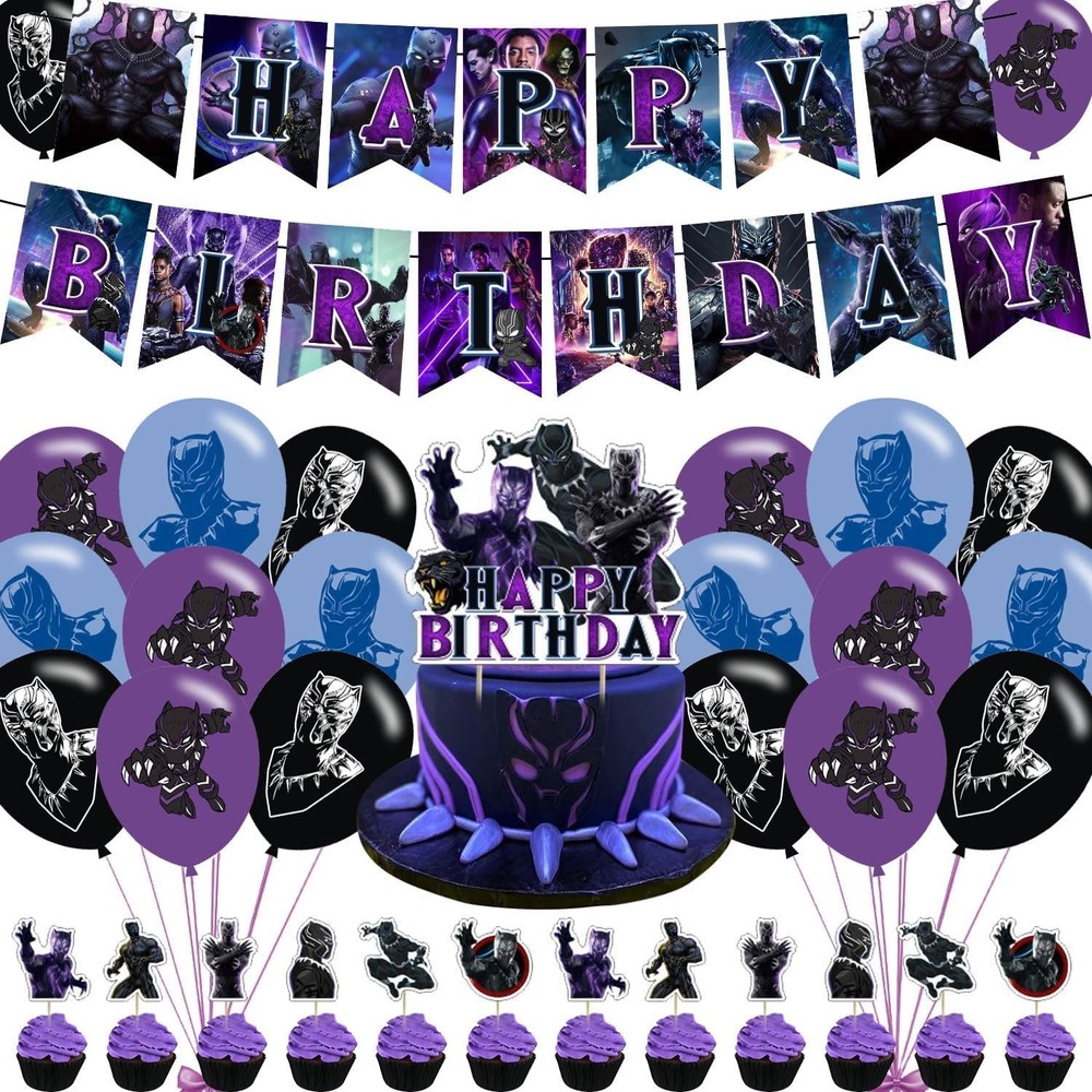 Panther of Black Party Decorations,Panther of Black Party Supplies Includes B…