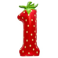 40 Inch Strawberry Number 1 Balloon Berry First Birthday Décor for Baby Girls…