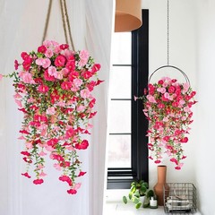 Silk Artificial Hanging Flower Vines Plant for Front Door Yard Decoration