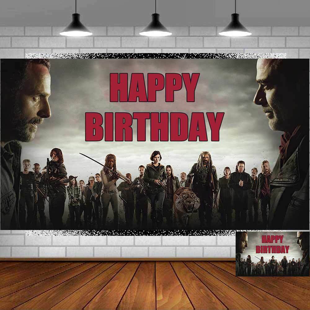 The Walking Dead Birthday Backdrop Banner Background Vinyl Party Decor 5x3ft