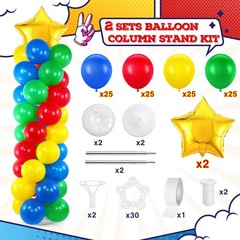 2 Sets Balloon Stand Kit Hero Themed Party Decor 142 Pcs Adjustable Balloons …