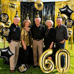 60Th Birthday Decorations for Men Women Vintage 1966 60Th Birthday Balloons with