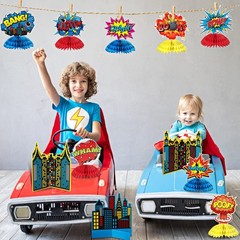 Funrous 11 Pieces Hero Party Decoration Honeycomb Centerpieces Classic
