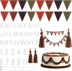 94 Pcs Personalized Felt Triangle Bunting Cake Banner Set, DIY Handmade Flag Ban