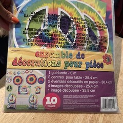 10 Piece Party Room Decorating Kit Peace Signs by Amscan Tie Dye Decorations