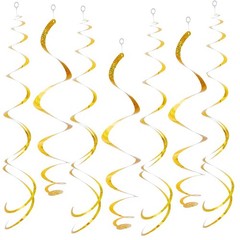 30 PCS Gold Hanging Swirl Decorations Party Plastic Streamer Ceiling 26 Inch
