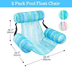 Inflatable Pool Float Chair – 2 Pack Pool Floats Adult Heavy Duty, Water Floa…