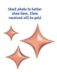 Spritz Brand 4 Packages-3 Count Gold Star Shaped Ballons Holiday Christmas Party