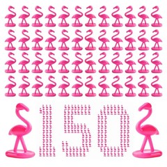 150 Pack Mini Flamingos Figurines, 1.5″ Tiny Plastic Pink Flamingos for Table…