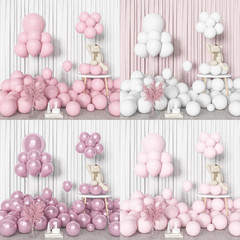 153pcs Pink White Balloons Arch Garland Kit, Different Sizes 18 12 10 5inch Past