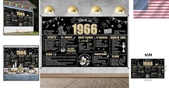 Back in 1966 60th Birthday Banner – Elegant Black Gold Decor for Celebrations