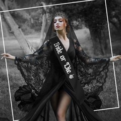 3 Pcs Gothic Bachelorette Party Set – Bride Crown, Veil & Sash for Halloween Wed