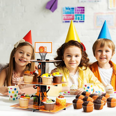 3 Tier Basketball Party Decorations Cupcake Stand Basketball Theme Party Favors