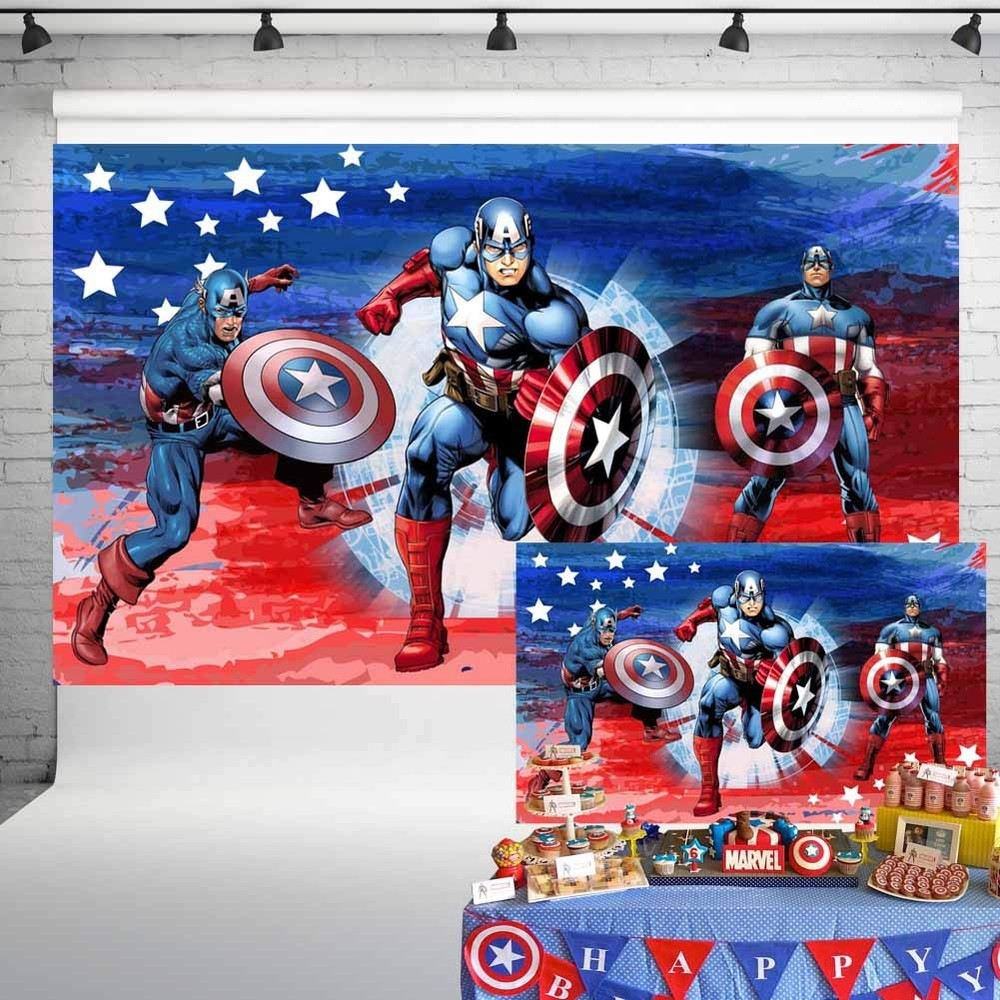 Movie characters Avengers Backdrop Banner Birthday Party Decorations Home Studio