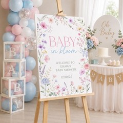 Personalised Baby Shower Sign | Custom Baby Shower Board, Baby Shower Welcome