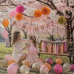 Pink and Orange Happy Party Decorations Hot Pink Gold Banner Balloons Décor S…