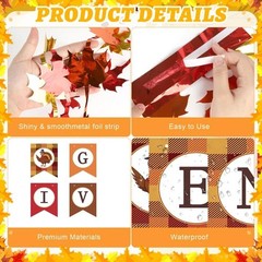 Thanksgiving Party Decorations 2Pack 3.3 x 6.6 ft Red Gold Orange Maple Leave…