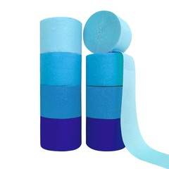 8 PCS Gradient Blue Party Crepe Paper Streamers 82 Feet Wedding Decoration