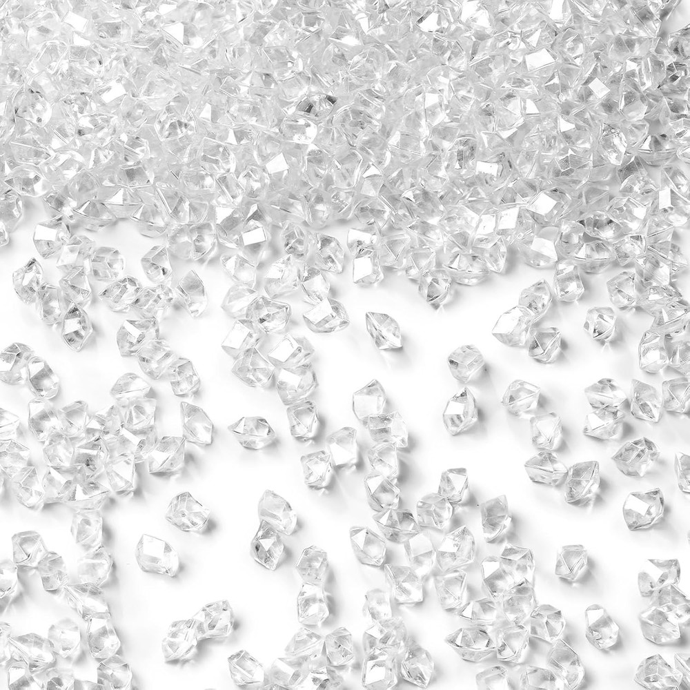 4200PCS Mini Clear Fake Ice Rocks, 1LB Fake Ice Acrylic Gems Diamonds DIY Craft