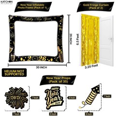 , New Years Photo Booth Props Frame Set – 30 Inch- Pack of 38 | New Years Eve…