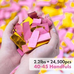 2.2lbs Pink Gold Paper Confetti Biodegradable Tissue Floating Party Decor
