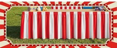 2 Packs Red and White Striped Table Skirt Circus Table Skirt Carnival Theme