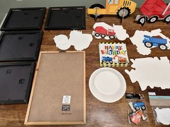 Large Bundle of Construction Theme Room Decor/Party Decorations (Framed Art, Woo