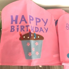 Happy Birthday Chair Cover Party Decor 10pcsPink Different Designs Fast Shipping