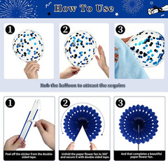 Party Spot！2026 Graduation Party Decorations-Class of 2026 Backdrop,Blue and Bla