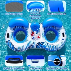 Pool Float Adult,2-Person Large Inflatable River Float, XL River Tubes for Fl…
