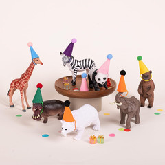 Mini Party Hats for Stuffed Animals – 12 Colorful Adjustable Cone Hats