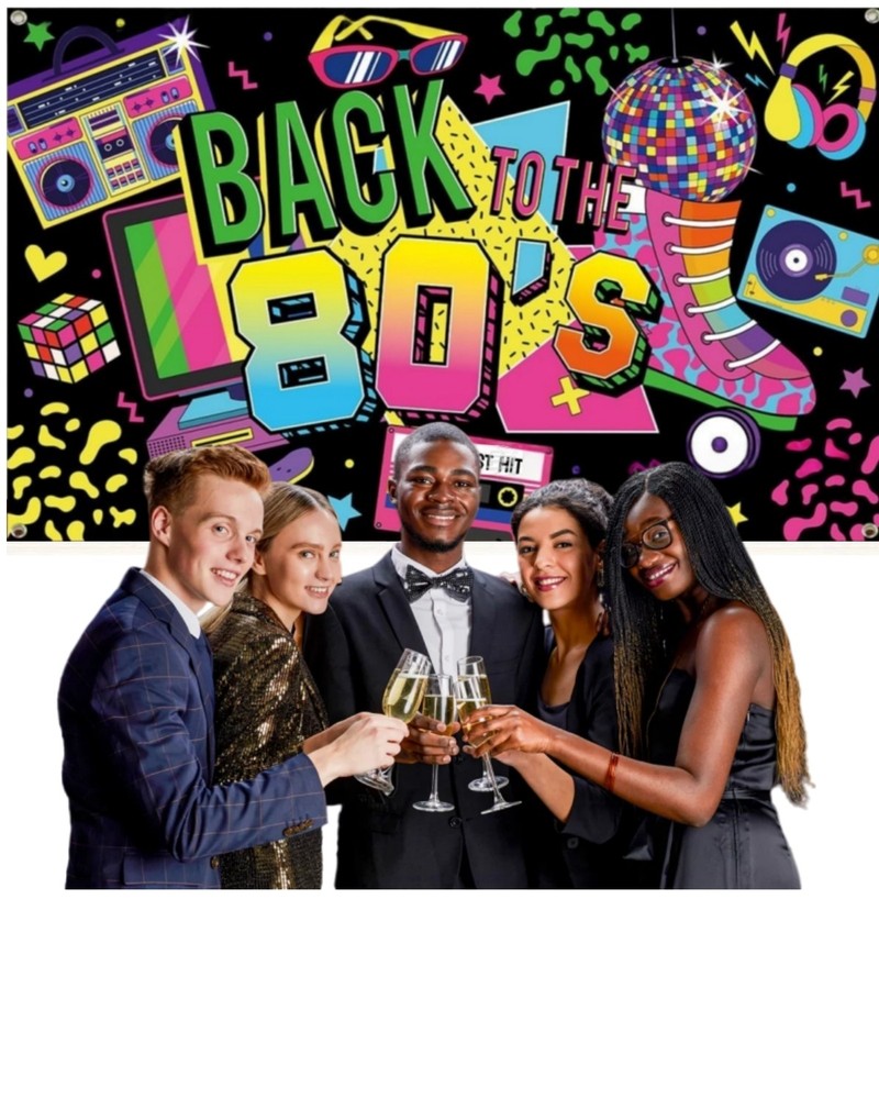 Retro Graffiti 80s Theme Hip Hop Backdrop Birthday Party Decorations Home Studio