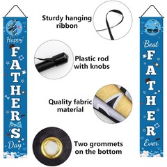 Happy Fathers Day Decorations 72×12 Inches inches, Blue and white